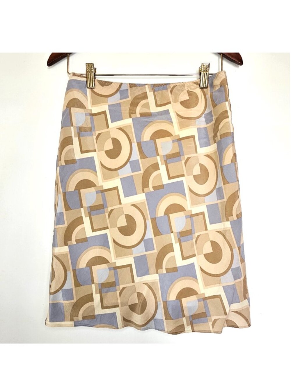 Banana Republic 100% Silk Pencil Skirt with Geometric Print, 2
